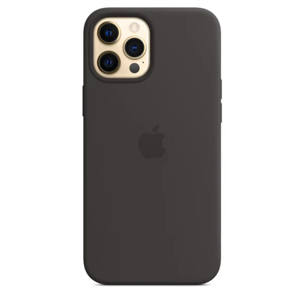 iPhone 12 Pro Max Original Silicone Case with MagSafe Supported | Black - Image 3