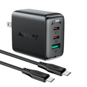 AceFast PD65w (2USB-C+ USB-A) Charger Set A15 | Black